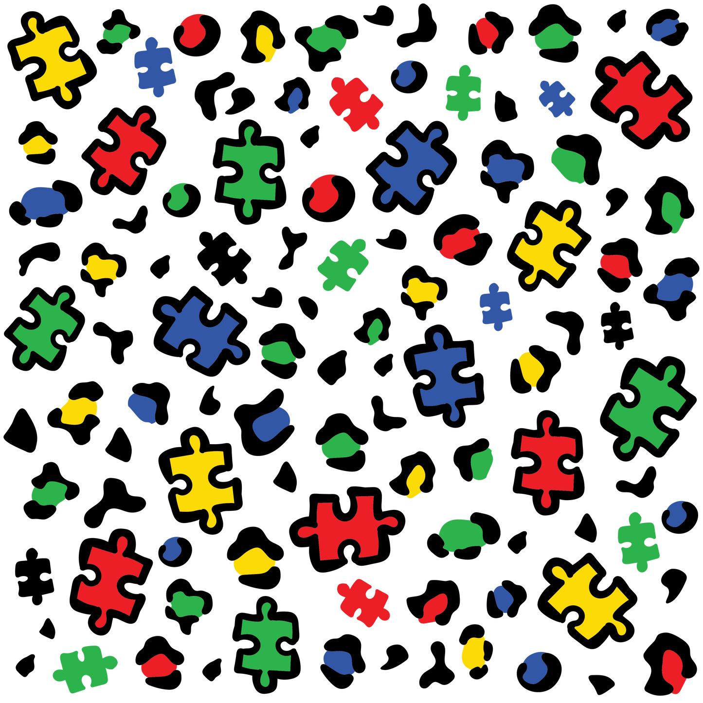 Autism Awareness Leopard Print 12x12 Patterned Vinyl Sheet