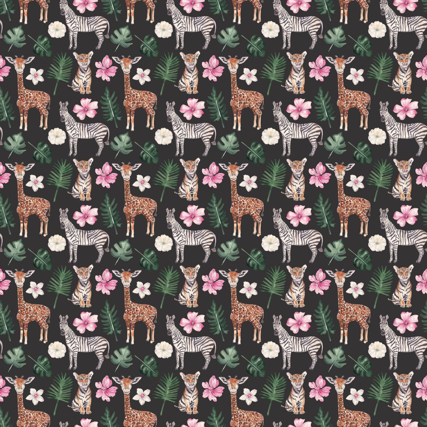 Baby Giraffes & Zebras 12x12 Patterned Vinyl Sheet