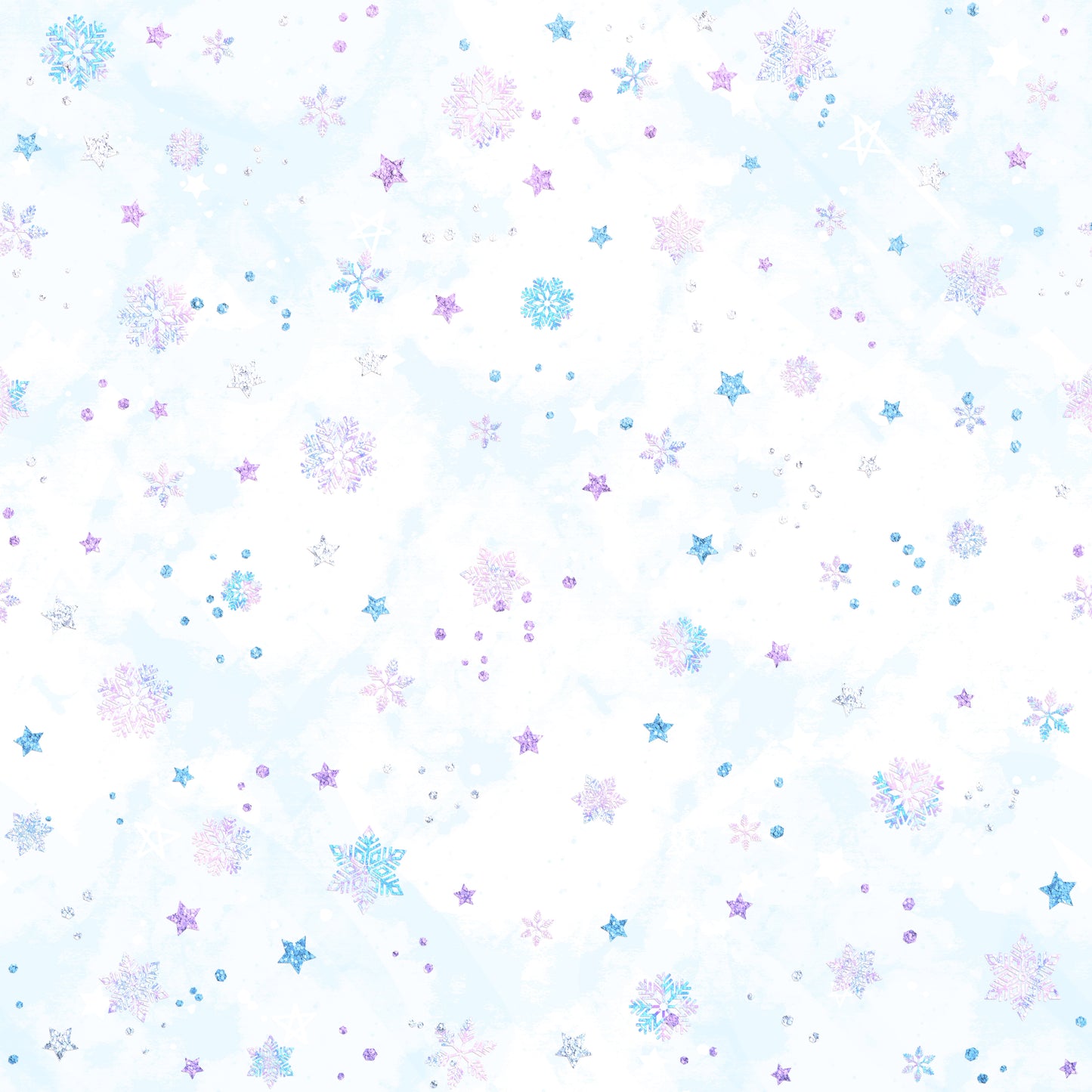 Blue Watercolor Snowflakes 12x12 Patterned Vinyl Sheet