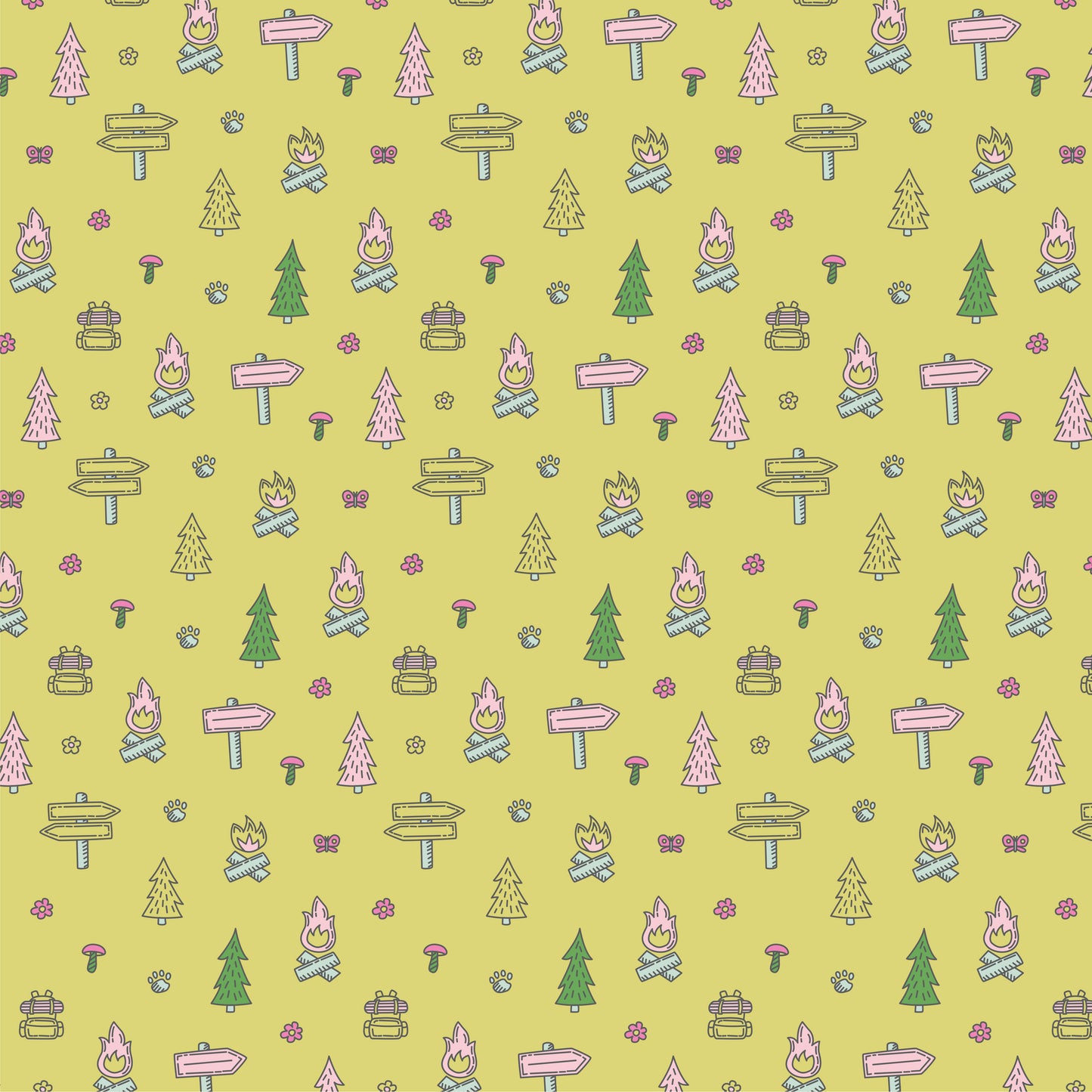 Camping Trip 12x12 Patterned Vinyl Sheet