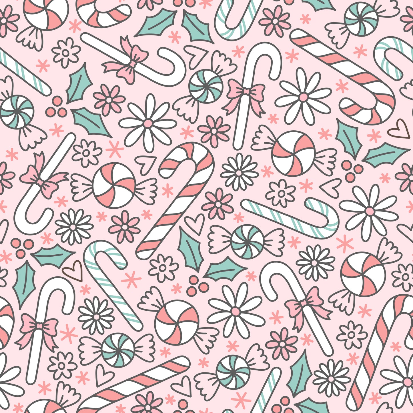 Candy Cane Christmas 12x12 Patterned Vinyl Sheet