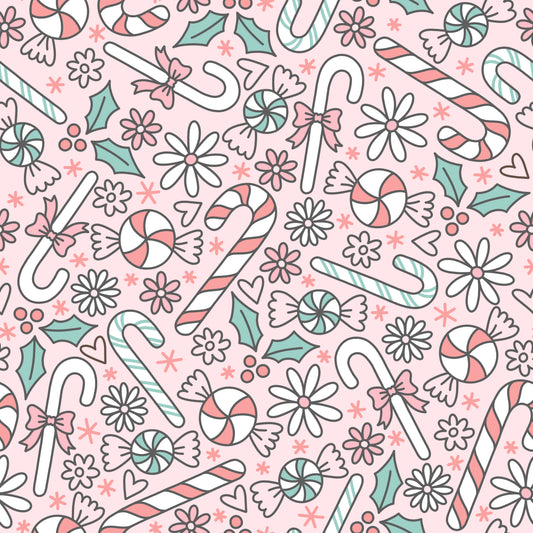 Candy Cane Christmas 12x12 Patterned Vinyl Sheet
