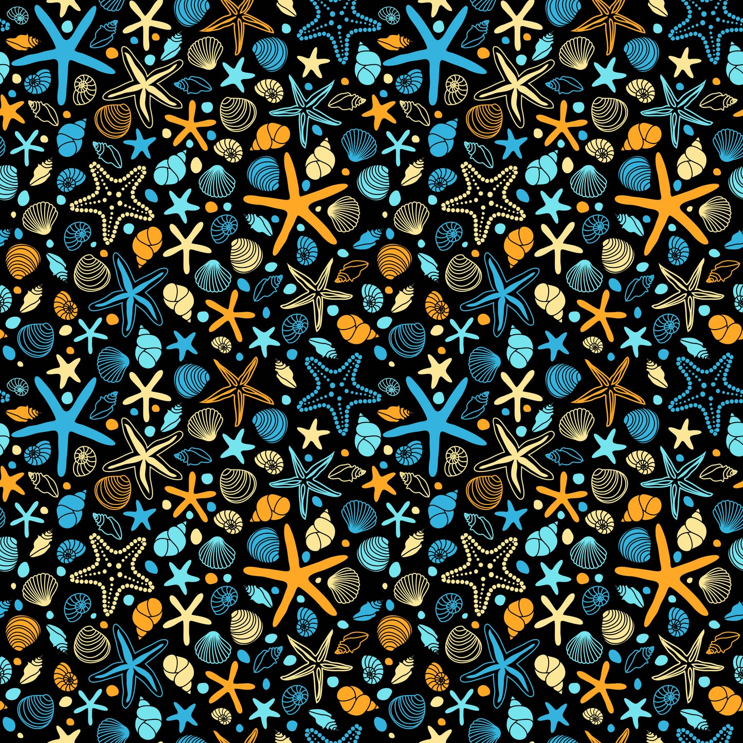 Starfish & Seashells 12x12 Patterned Vinyl Sheet
