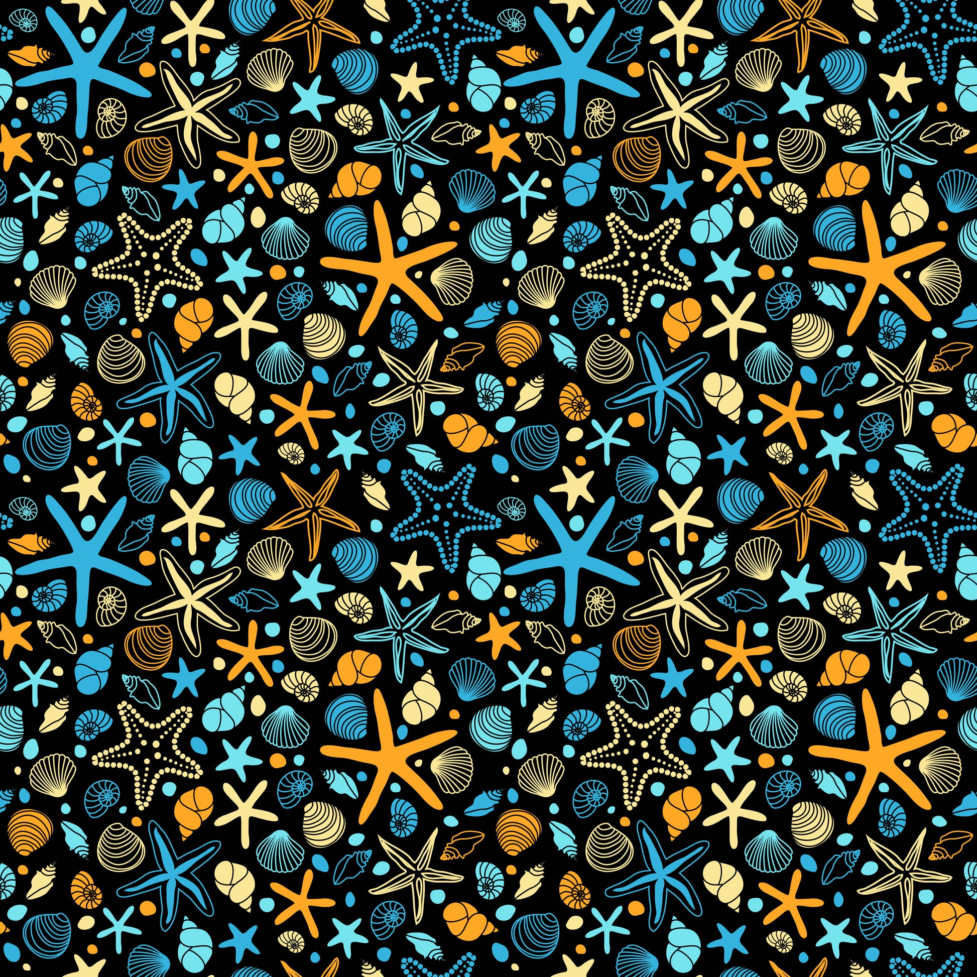 Starfish & Seashells 12x12 Patterned Vinyl Sheet