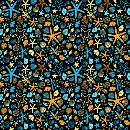 Starfish & Seashells 12x12 Patterned Vinyl Sheet
