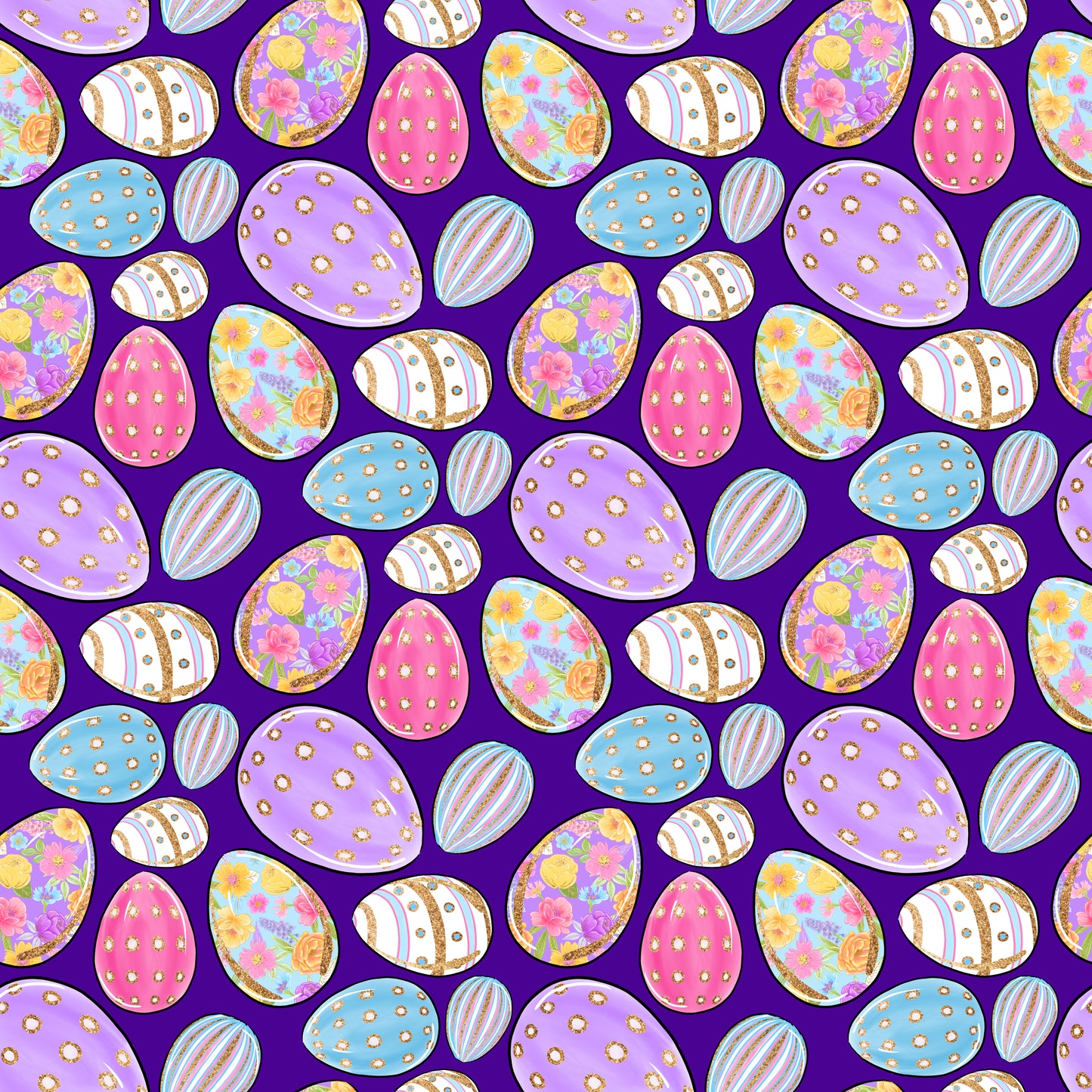 Extravagant Easter Eggs 12x12 Patterned Vinyl Sheet