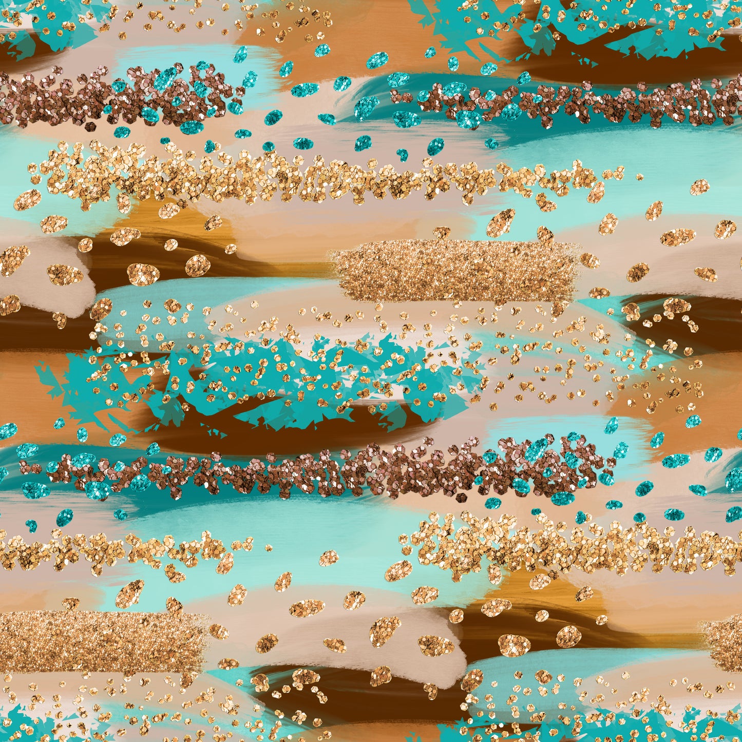 Teal & Brown Brush Strokes 12x12 Patterned Vinyl Sheet