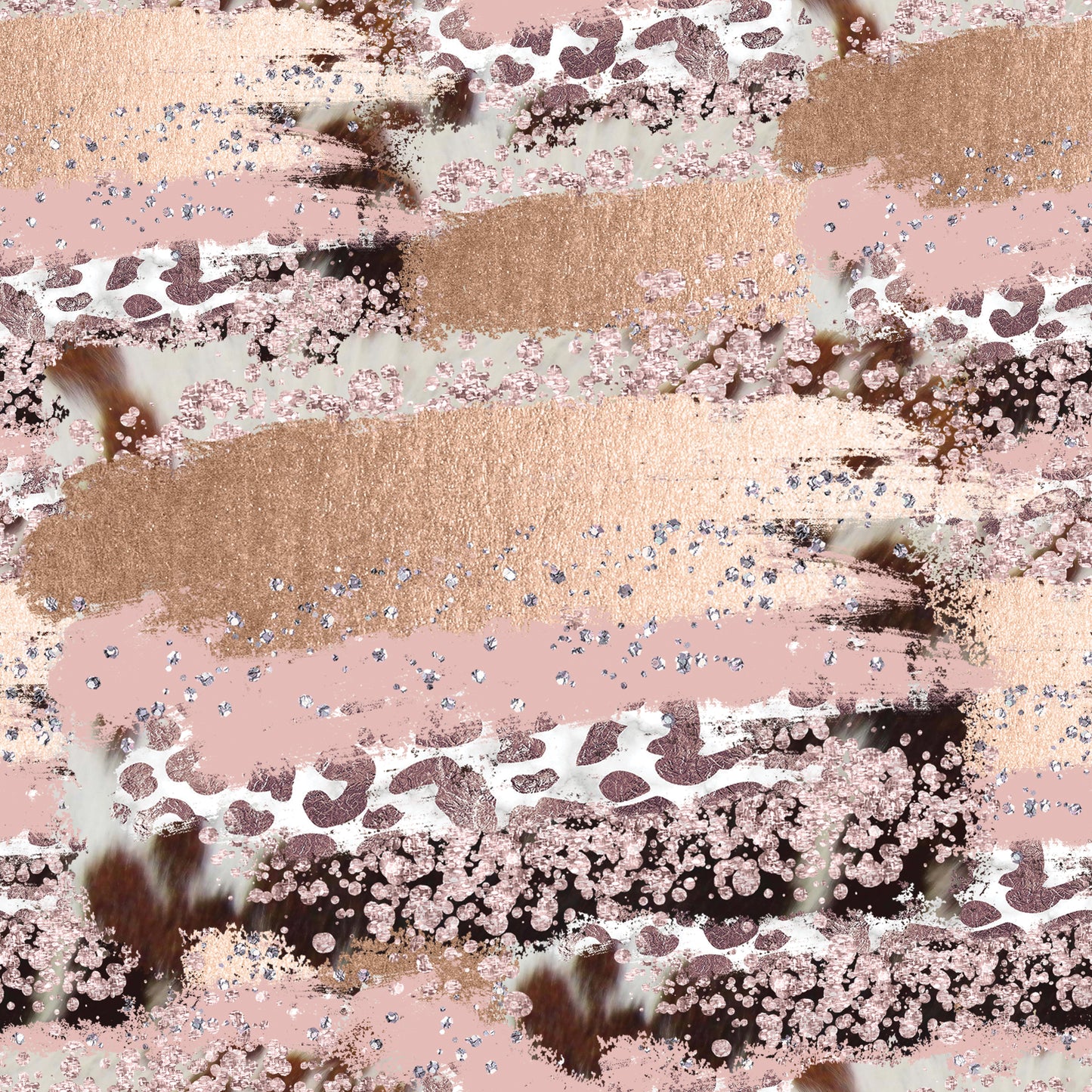 Glitter Cow Spots Brush Strokes Patterned Vinyl Sheet