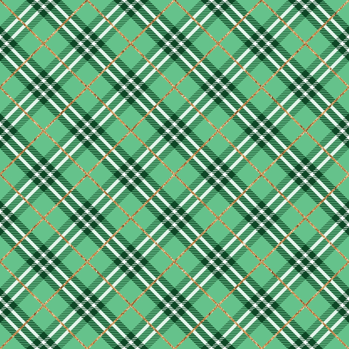 Green & Gold Plaid 12x12 Patterned Vinyl Sheet