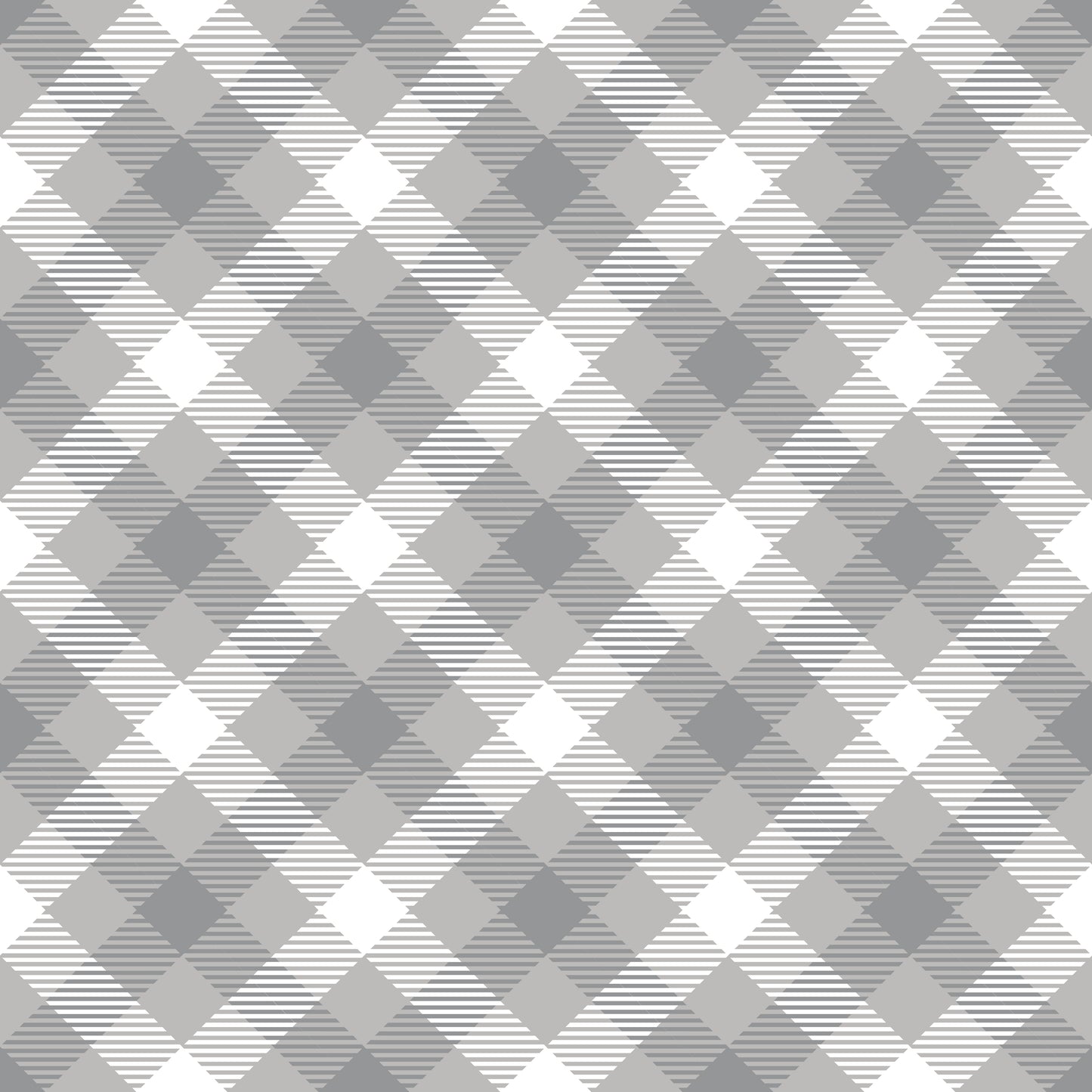 Grey & White Diagonal Plaid 12x12 Patterned Vinyl Sheet