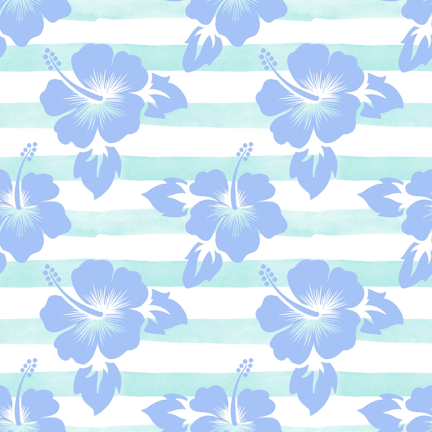 Hibiscus Flower Stripes 12x12 Patterned Vinyl Sheet
