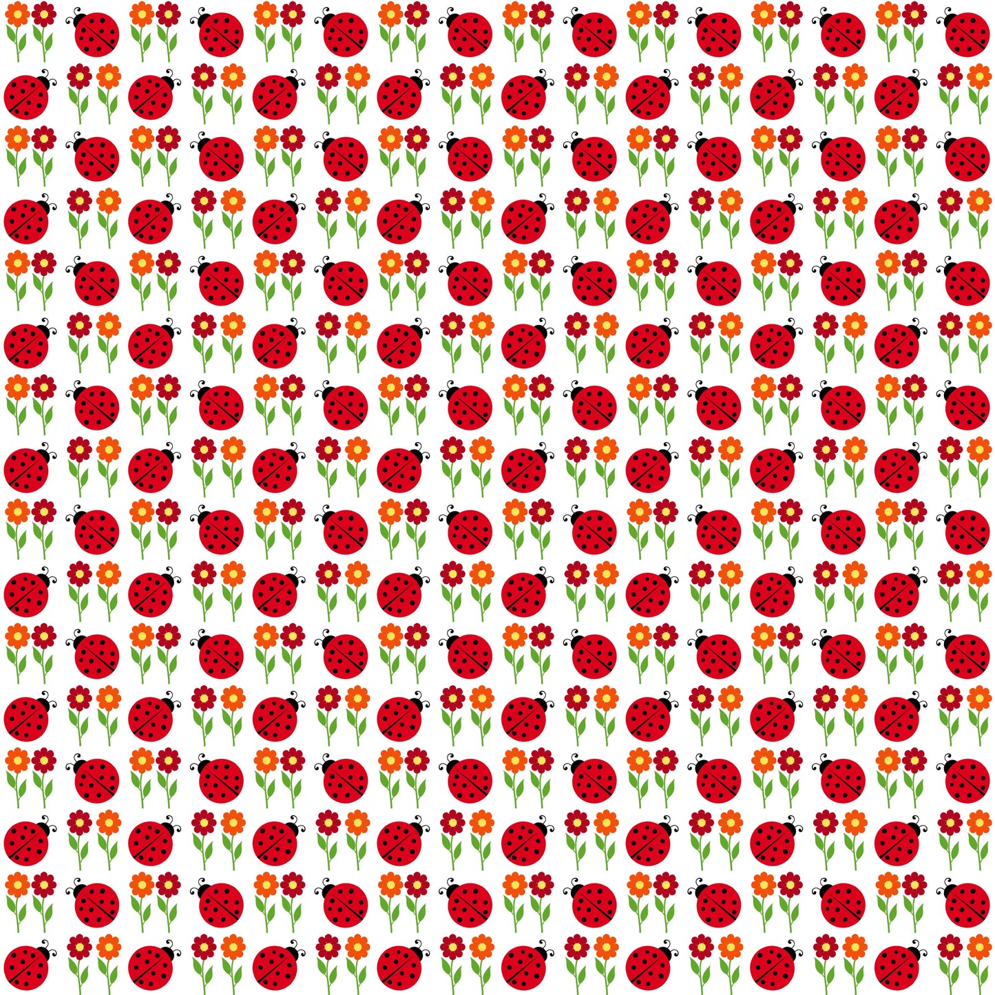 Lady Bugs & Flowers 12x12 Patterned Vinyl Sheet