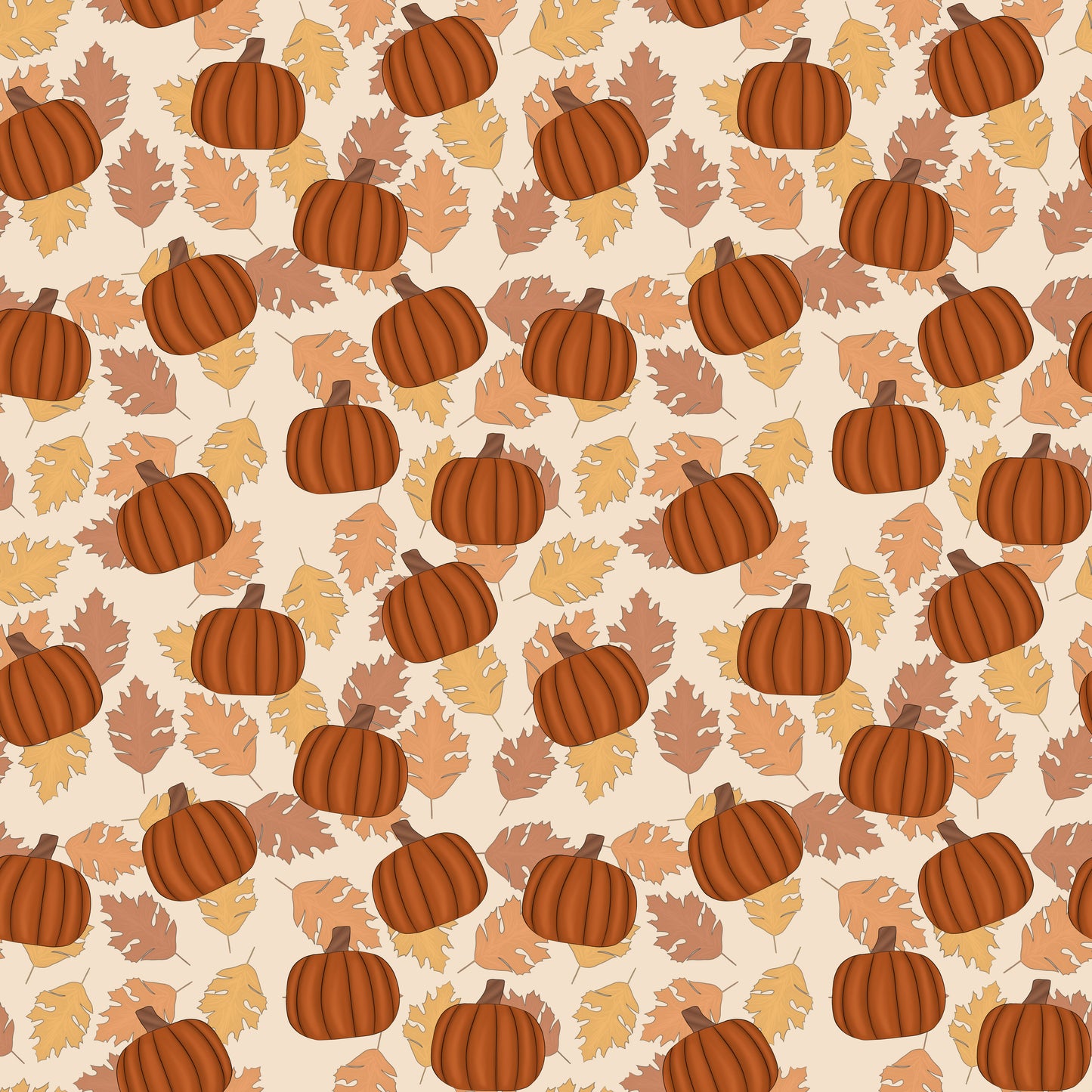 Fall Leaves & Pumpkins 12x12 Patterned Vinyl Sheet
