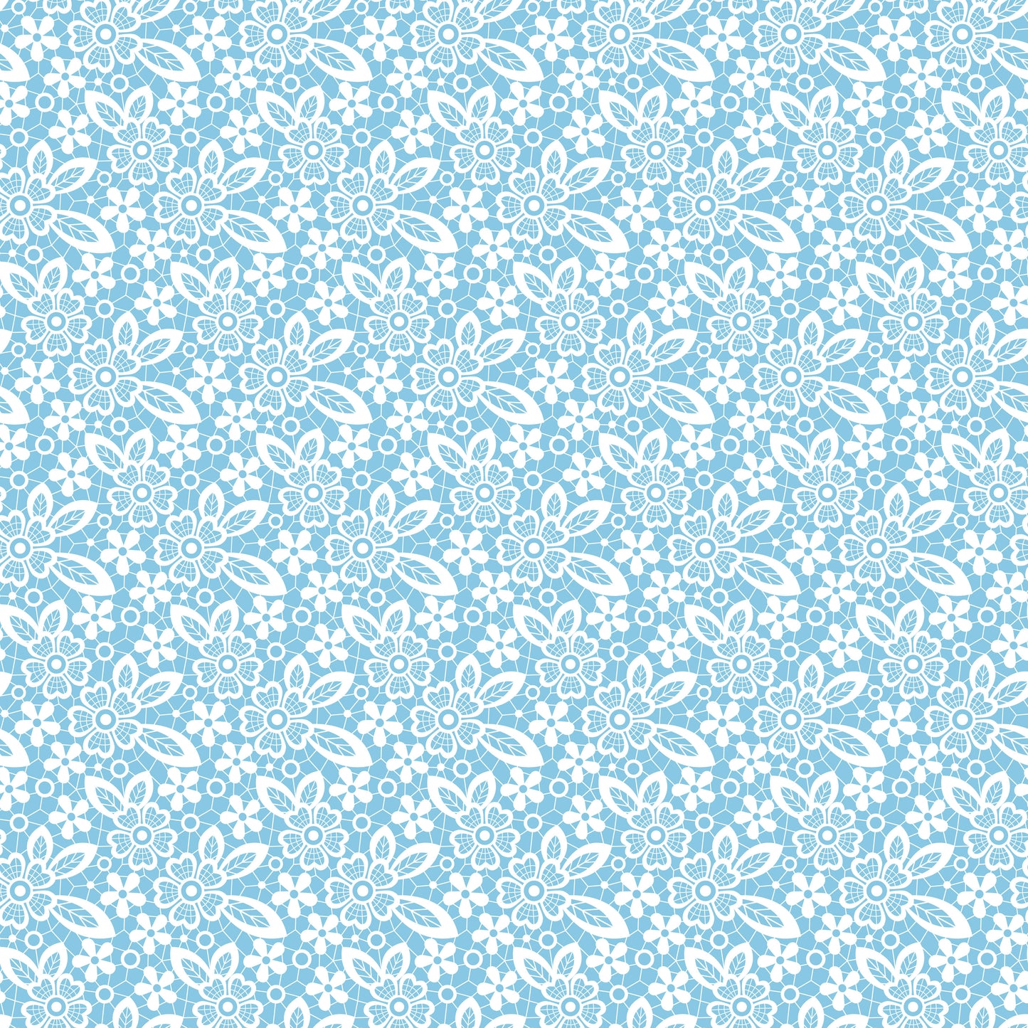 Light Blue Lace Flowers 12x12 Patterned Vinyl Sheet