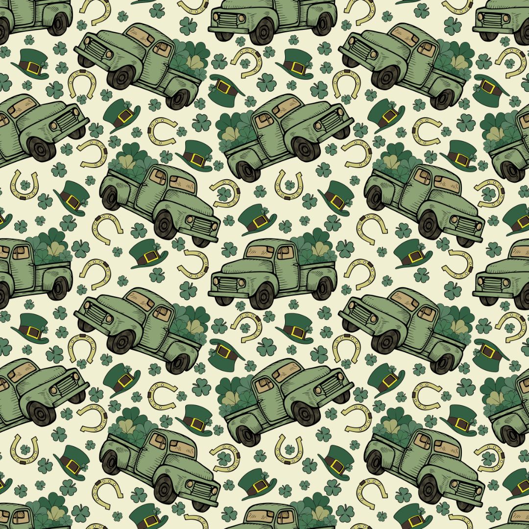 Lucky Trucks 12x12 Patterned Vinyl Sheet