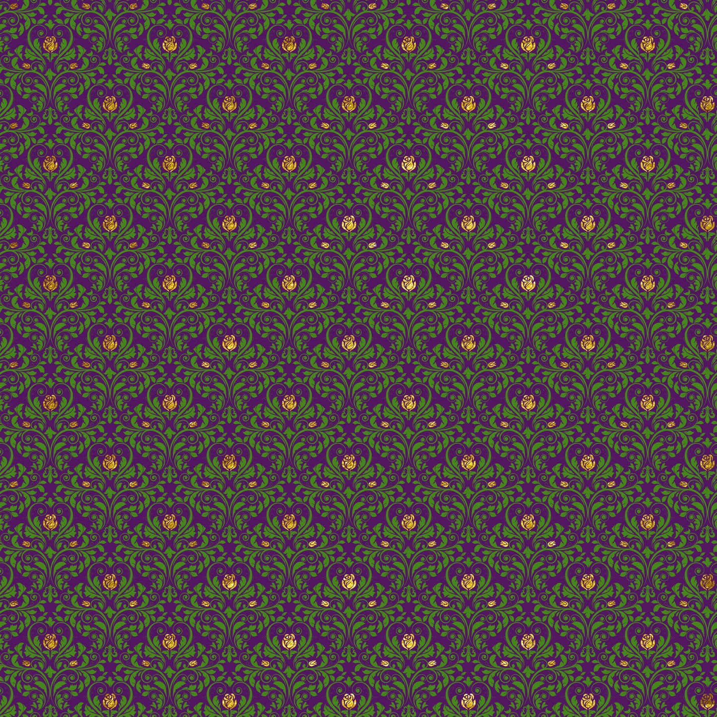 Mardi Gras Floral Fleur-de-Lis 12x12 Patterned Vinyl Sheet
