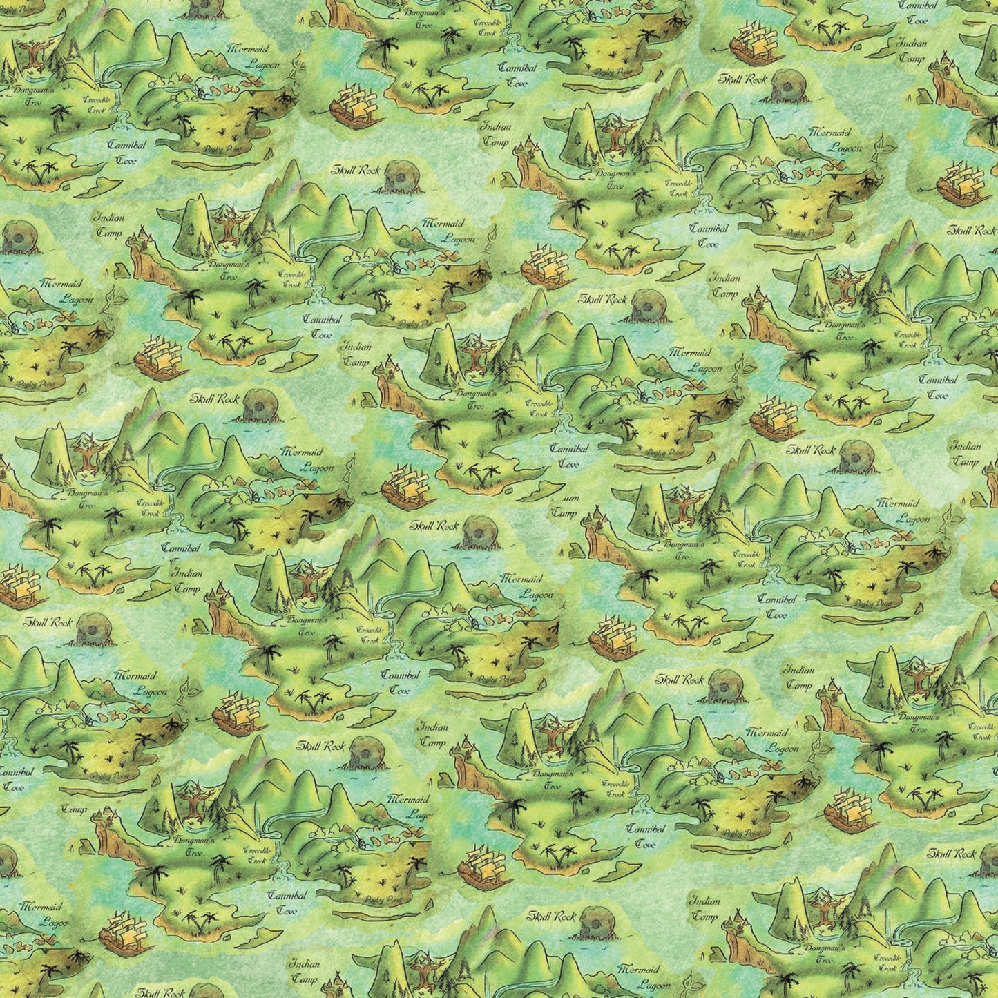 Neverland Map 12x12 Patterned Vinyl Sheet