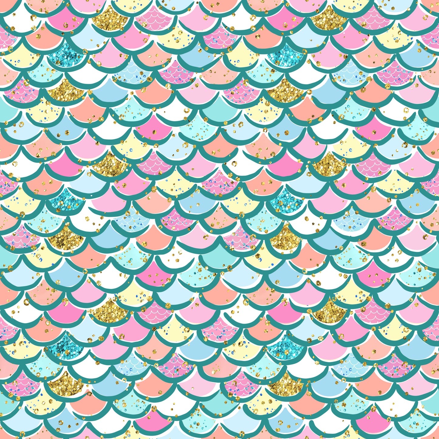 Pastel Mermaid Scales 12x12 Patterned Vinyl Sheet