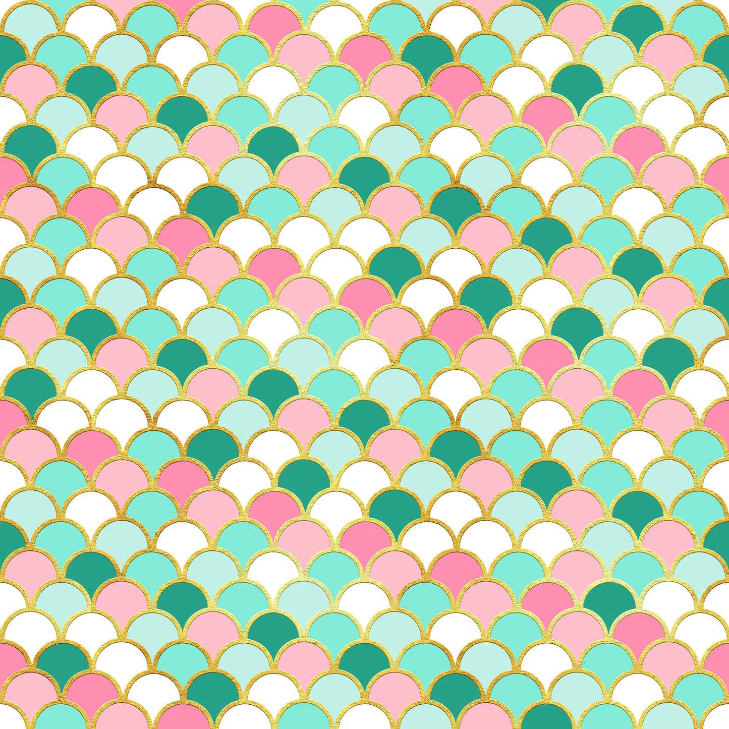 Pink & Green Mermaid Scales 12x12 Patterned Vinyl Sheet