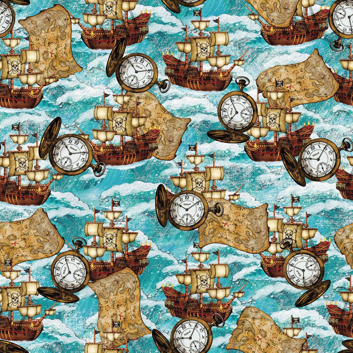 Pirate Map and Compass 12x12 Patterned Vinyl Sheet