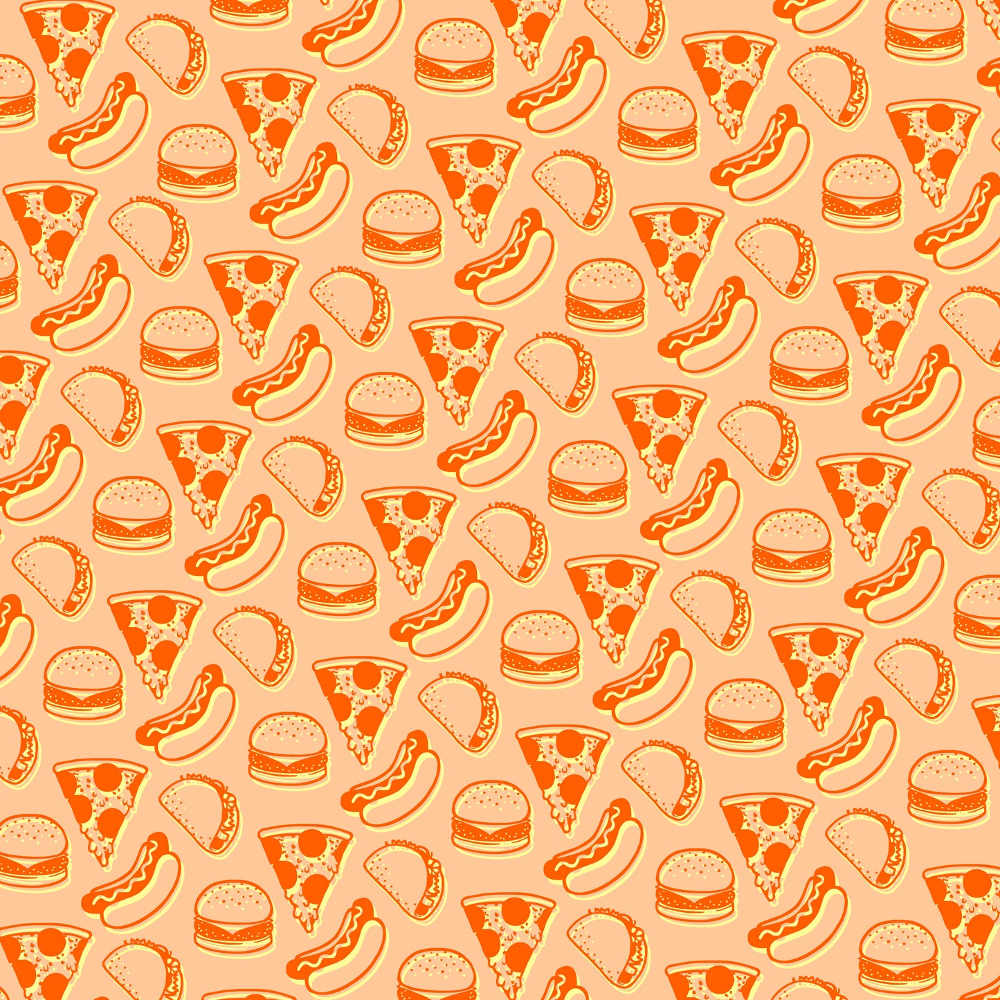 Pizza, Tacos & Burgers 12x12 Patterned Vinyl Sheet