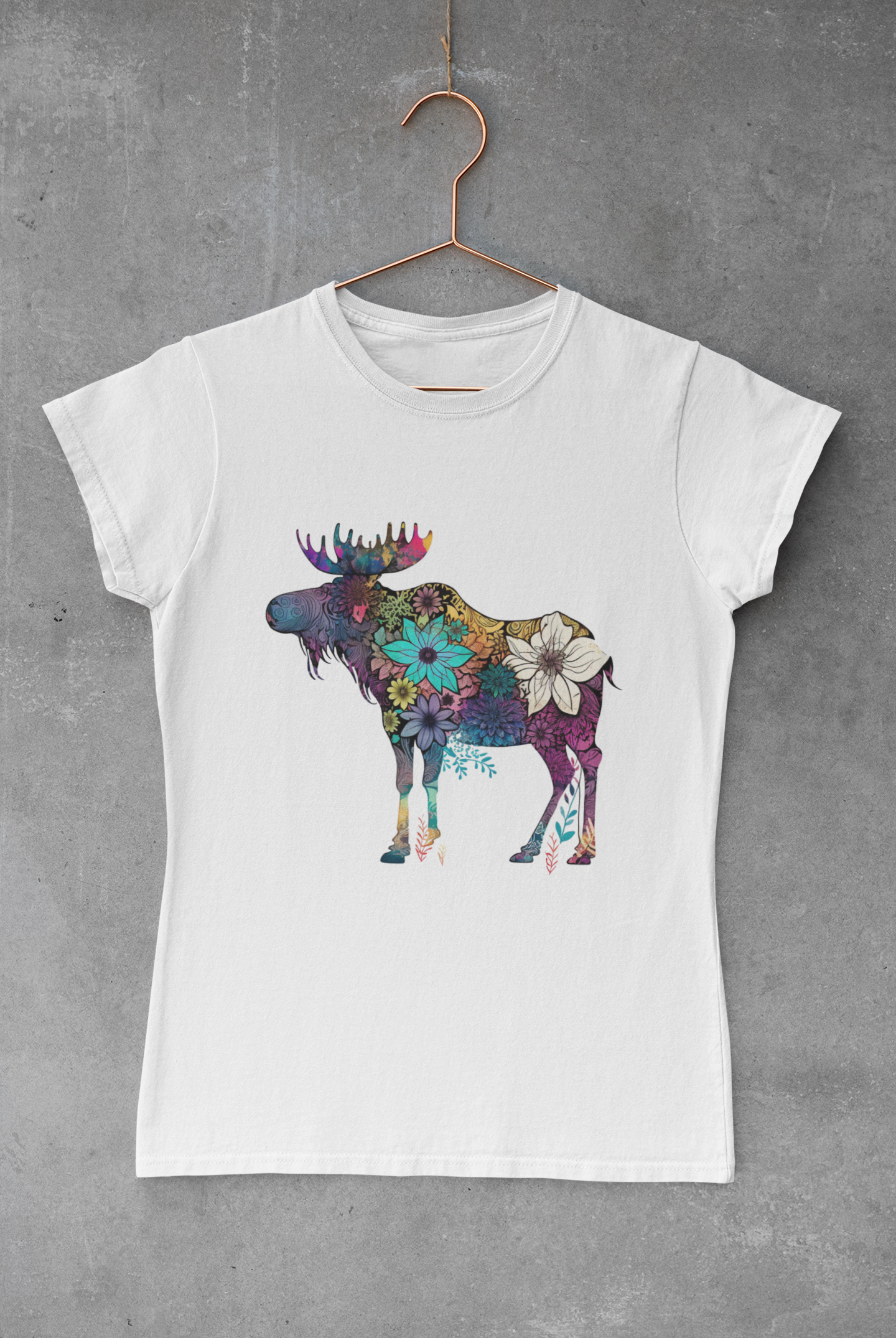 Floral Moose Transfer