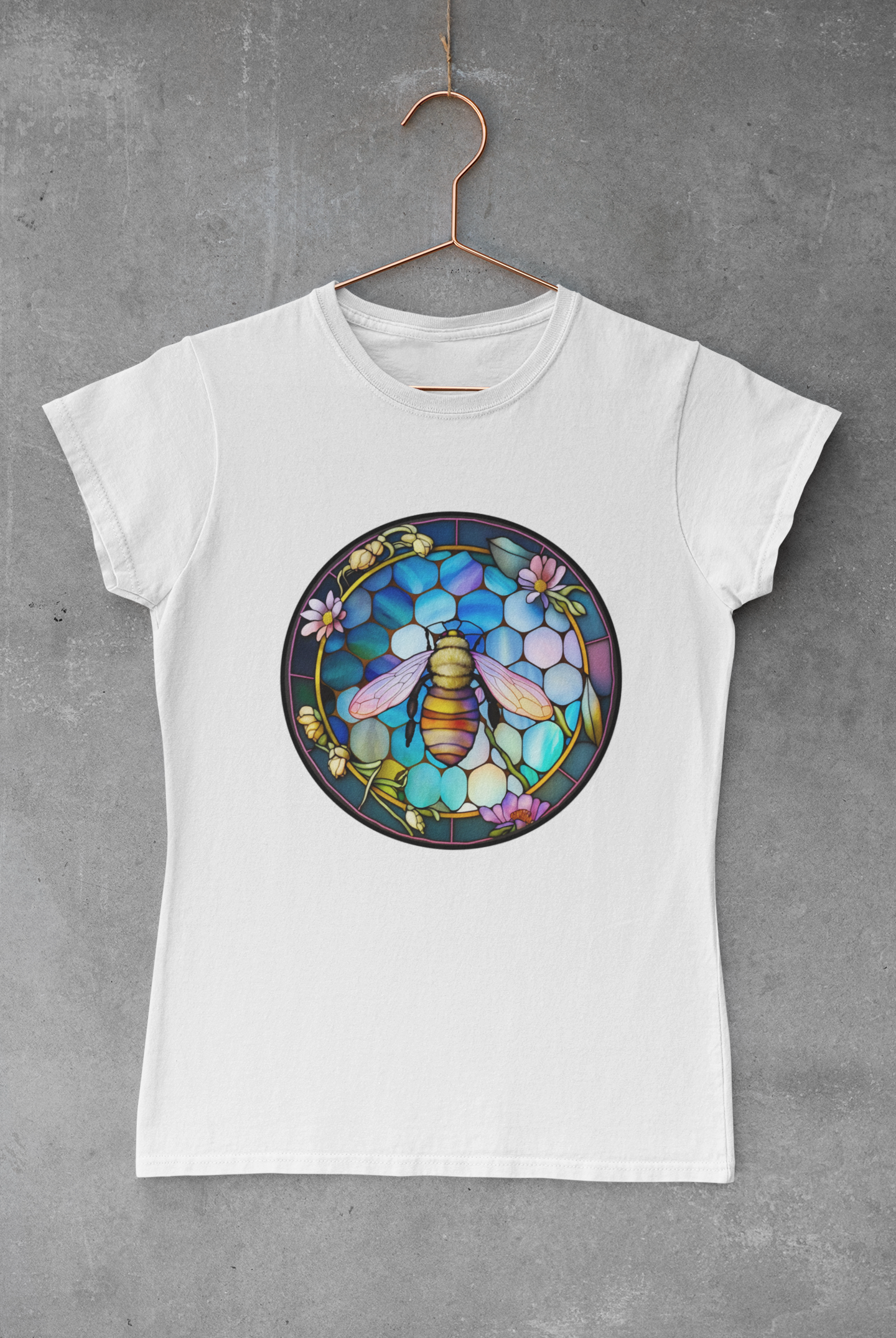 Stained Glass Purple Bee Transfer