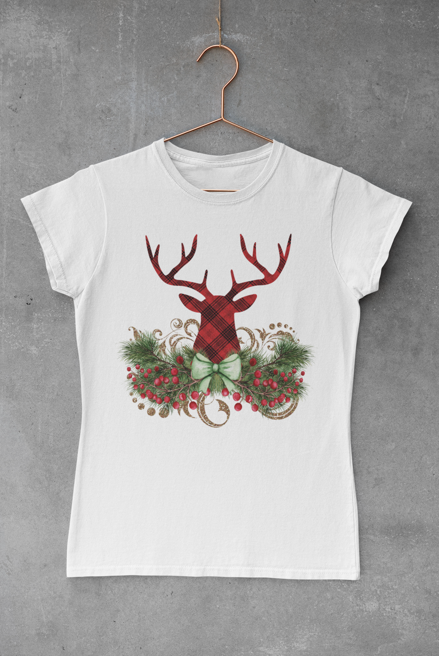 Plaid Antlers Sublimation Transfer