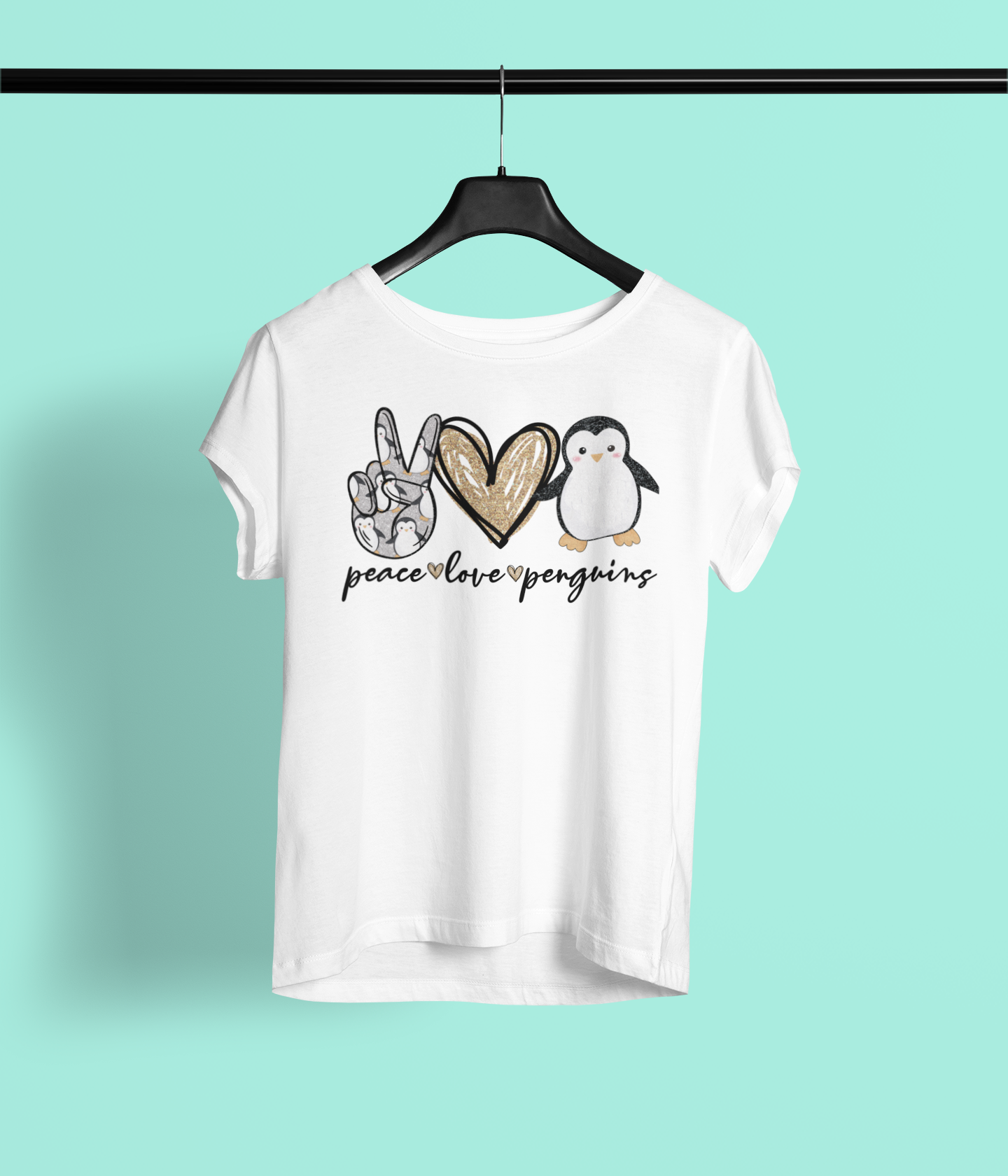 Peace Love Penguins Sublimation Transfer (youth size)