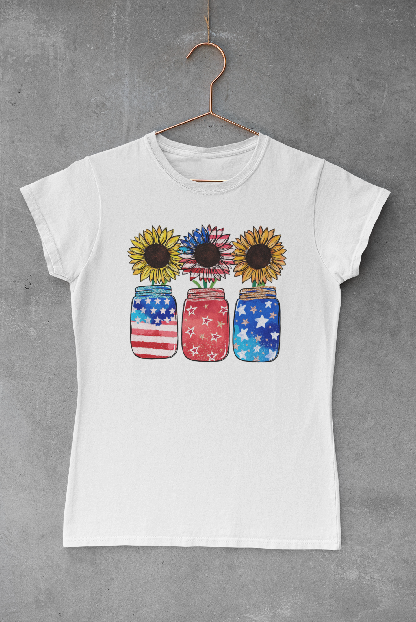 Patriot Sunflower Jars Transfer