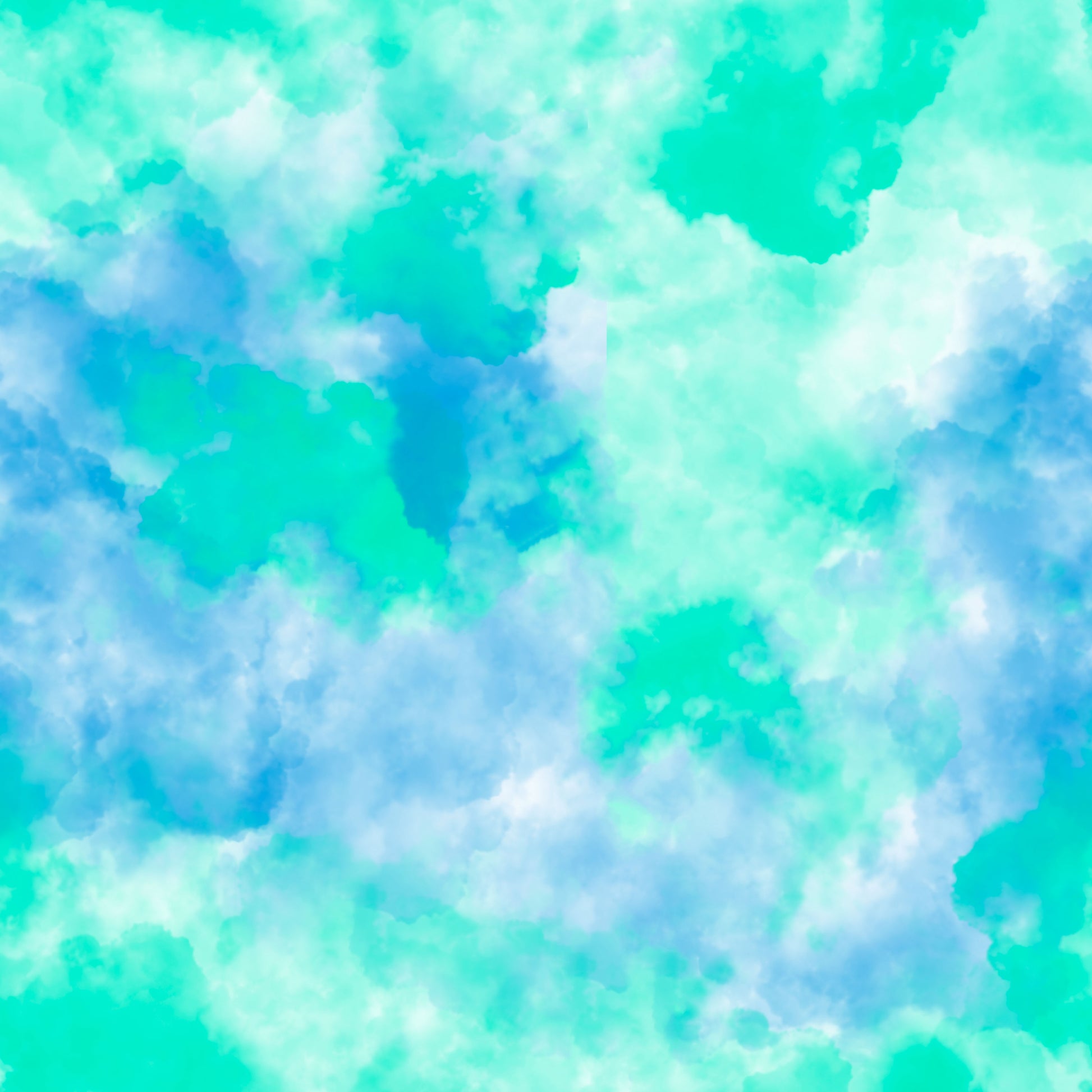 Teal Watercolor Clouds 12x12 Patterned Vinyl Sheet