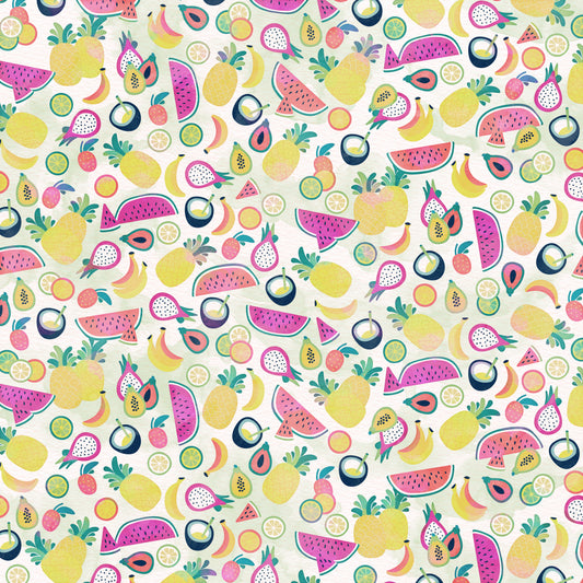 Tropical Summer Fruit 12x12 Patterned Vinyl Sheet