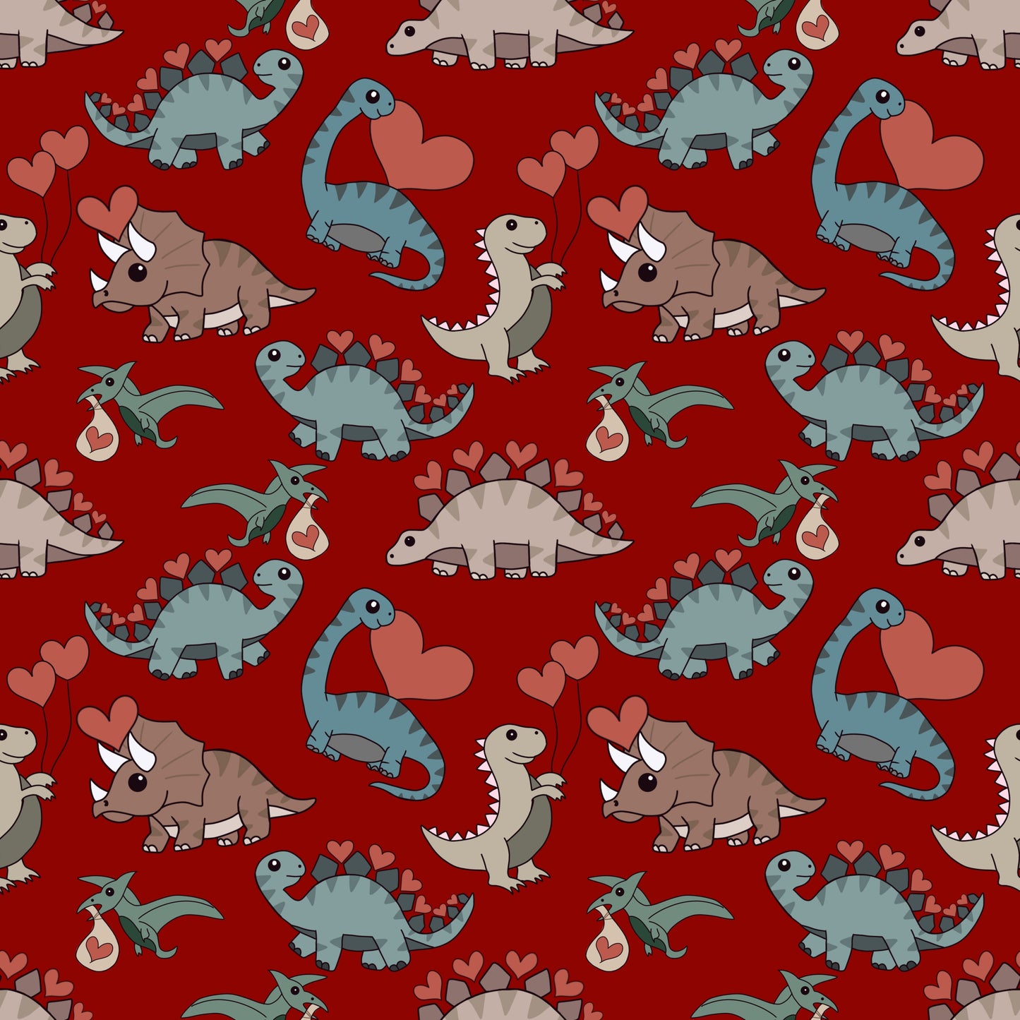 Valentine Dinos 12x12 Patterned Vinyl Sheet