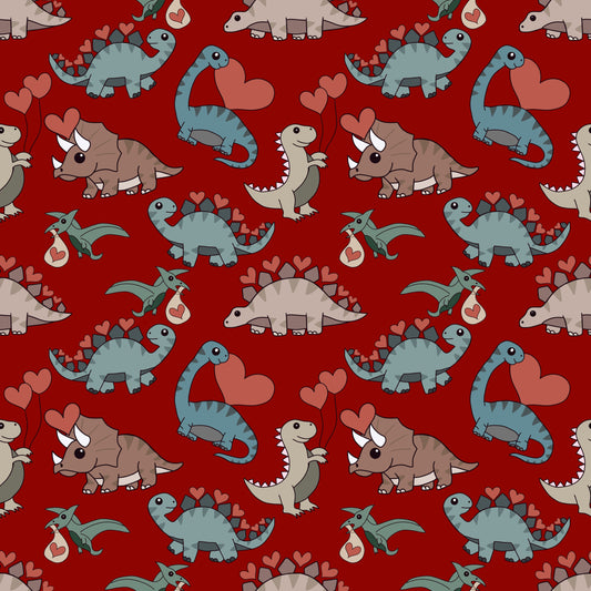 Valentine Dinos 12x12 Patterned Vinyl Sheet