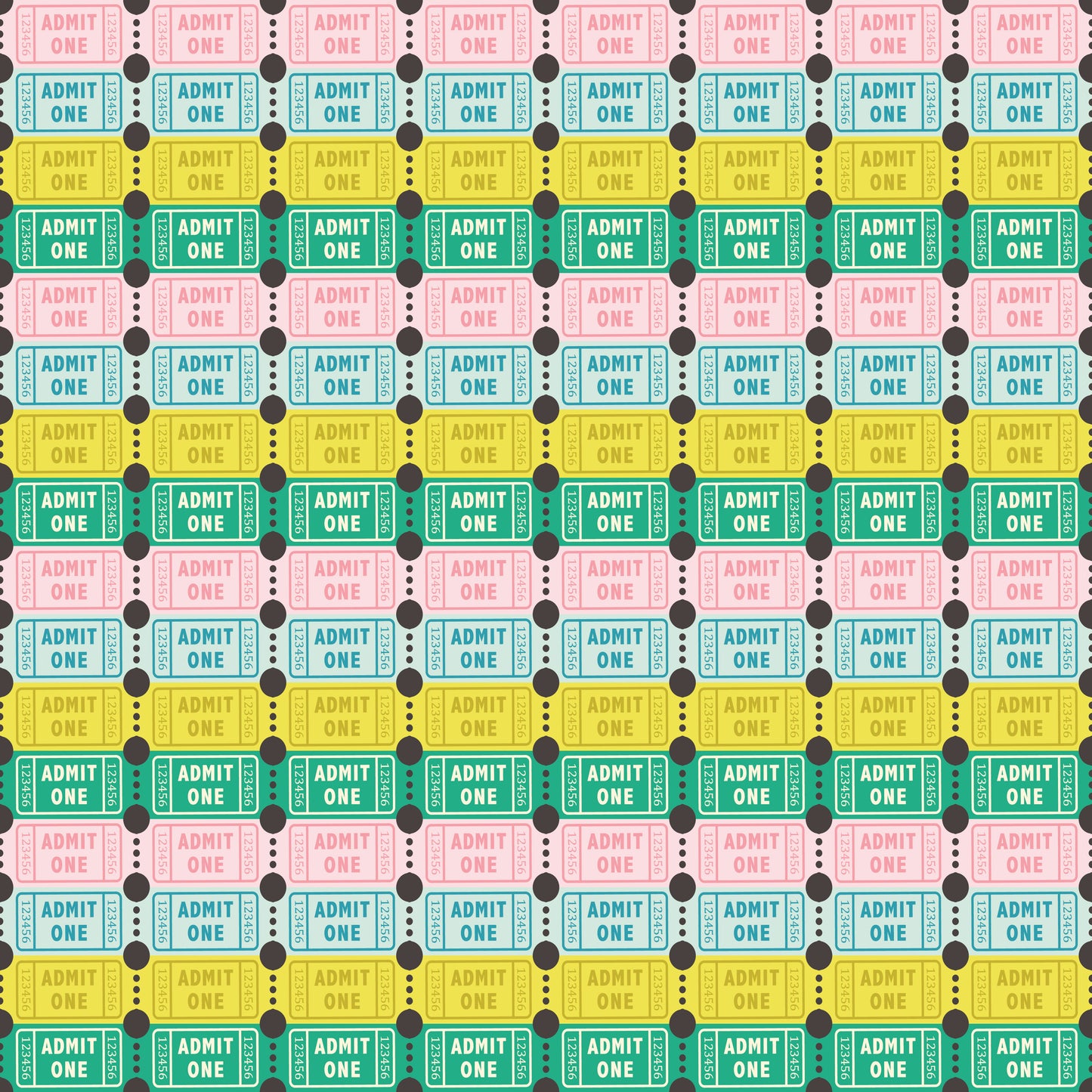 Admit One Tickets 12x12 Patterned Vinyl Sheet