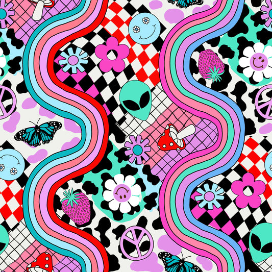 Alien Retro Collage 12x12 Patterned Vinyl Sheet