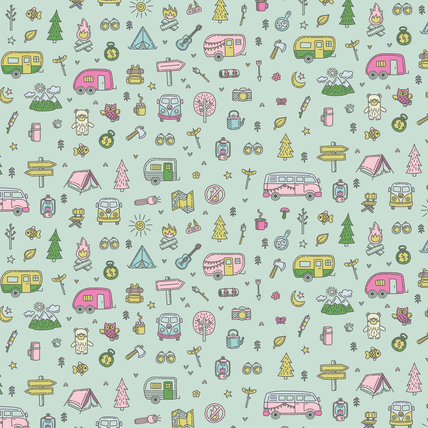 All the Camping Essentials 12x12 Patterned Vinyl Sheet