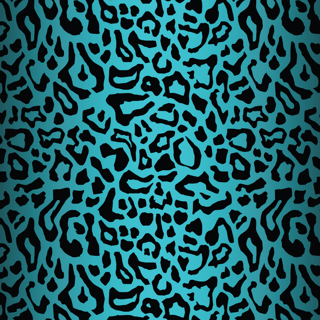 Aqua Leopard 12x12 Patterned Vinyl Sheet