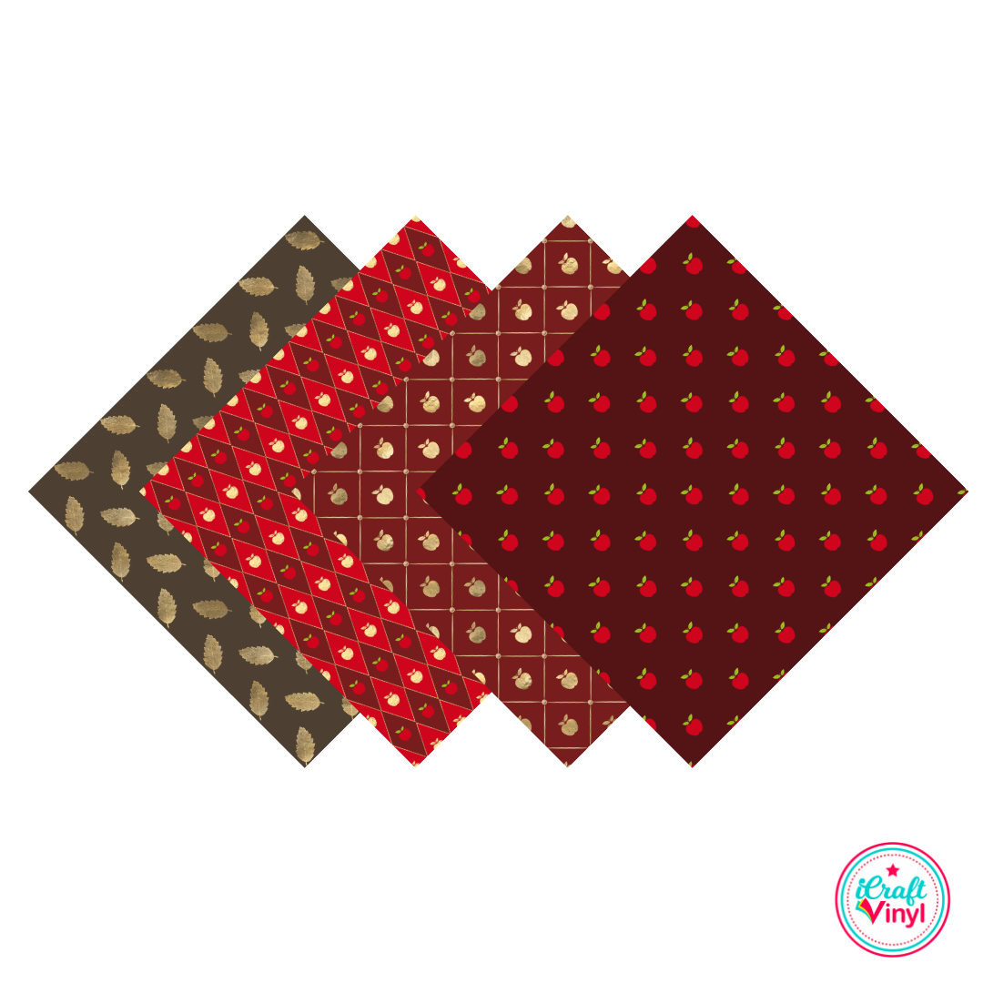 Autumn Apple Patterned HTV Pack