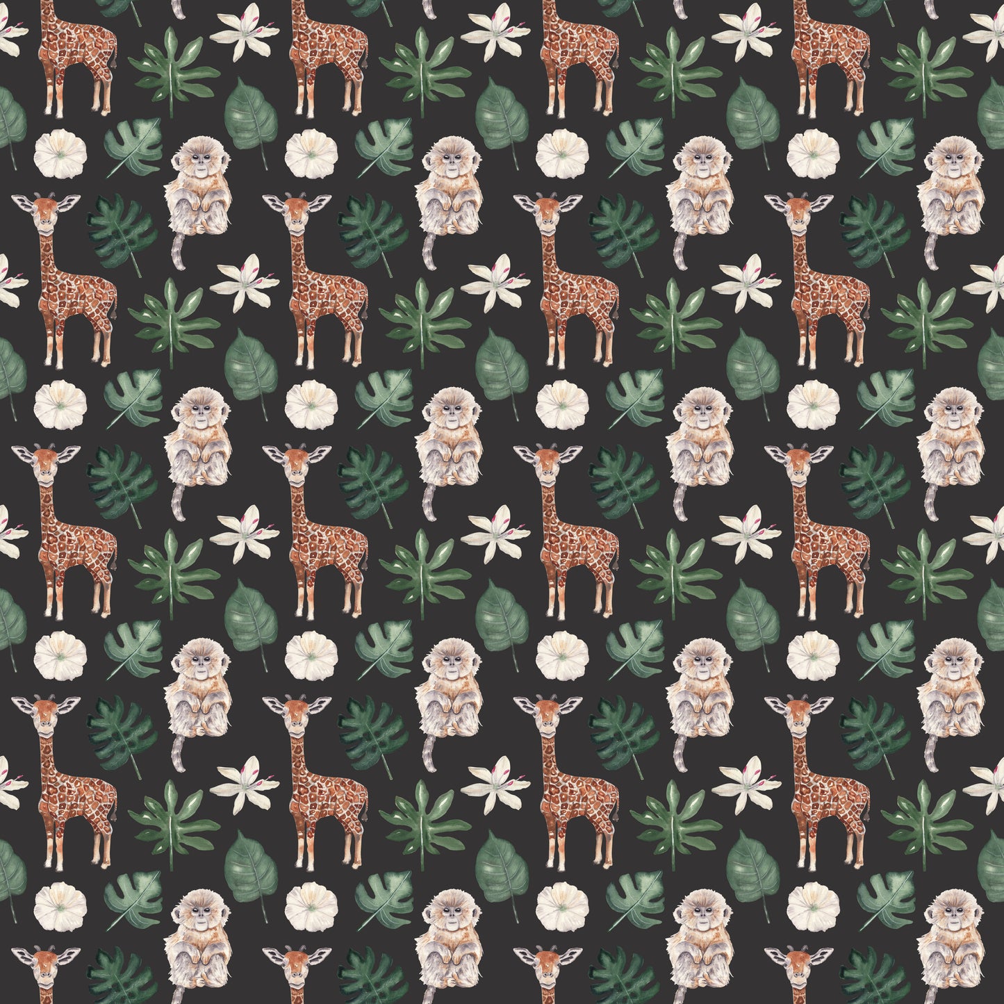 Baby Monkeys & Giraffes 12x12 Patterned Vinyl Sheet