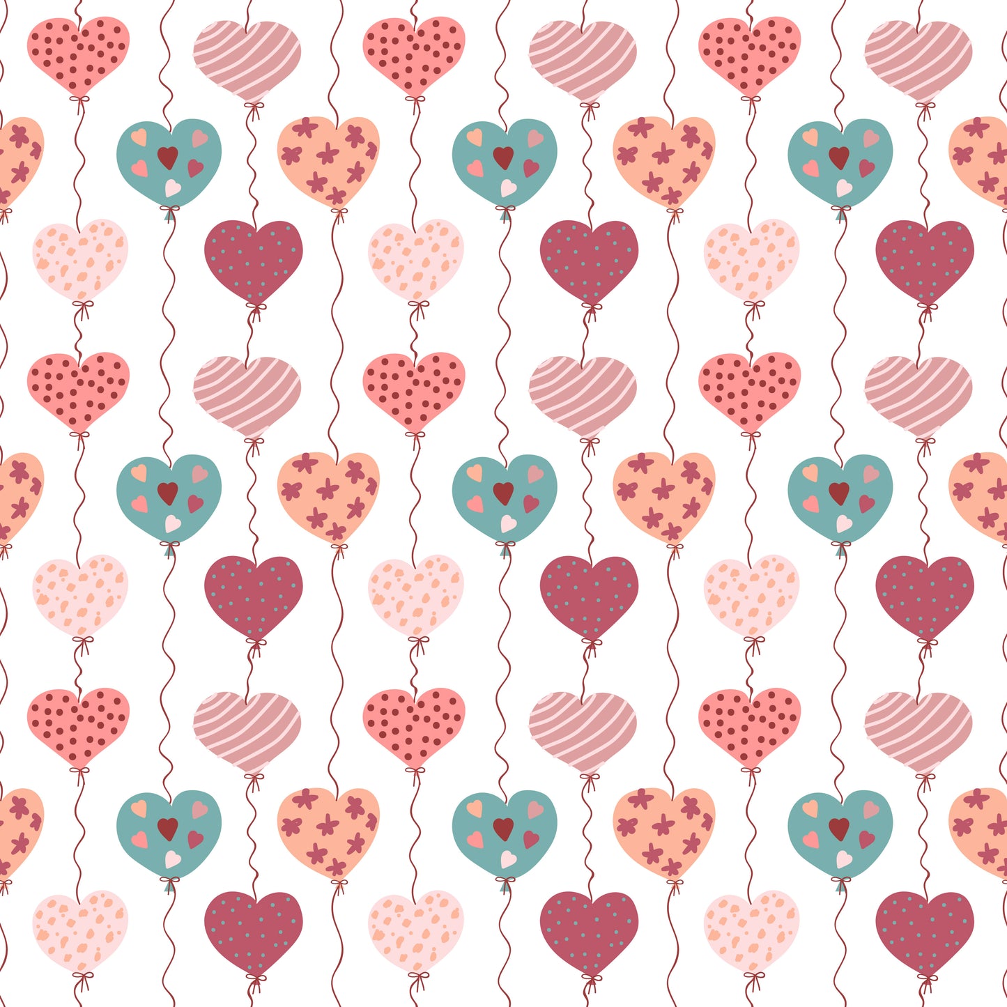 Ballon Hearts 12x12 Patterned Vinyl Sheet