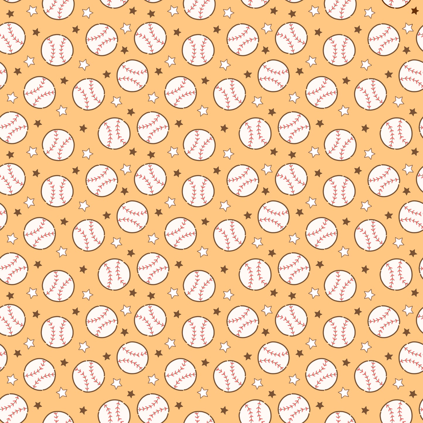 Baseball & Stars 12x12 Patterned Vinyl Sheet