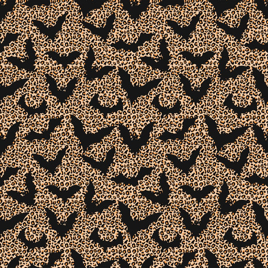 Bats on Leopard Print 12x12 Patterned Vinyl Sheet