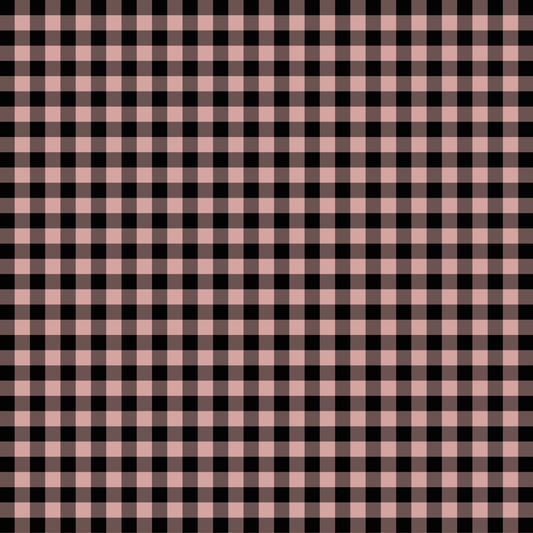 Black & Pink Buffalo Plaid 12x12 Patterned Vinyl Sheet