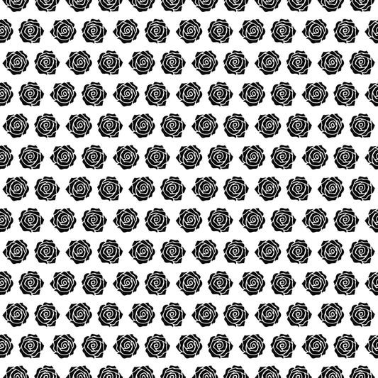 Black & White Roses 12x12 Patterned Vinyl Sheet