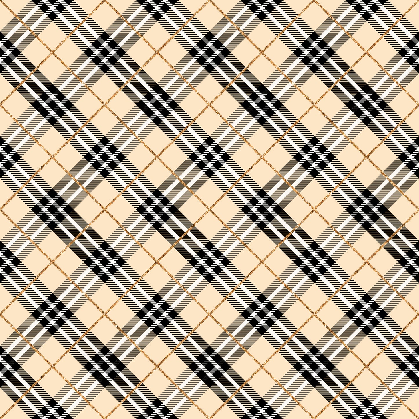 Gold & Black Plaid 12x12 Patterned Vinyl Sheet
