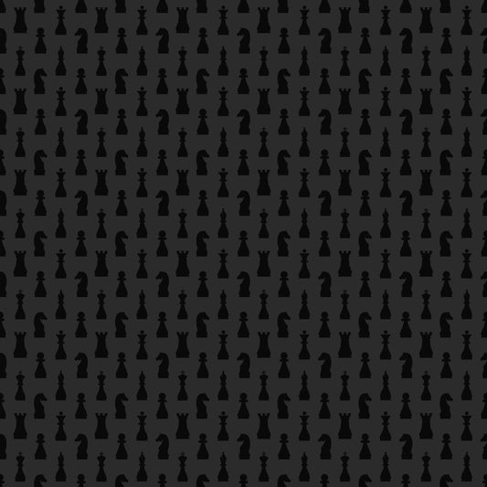Black Chess Pieces 12x12 Patterned Vinyl Sheet
