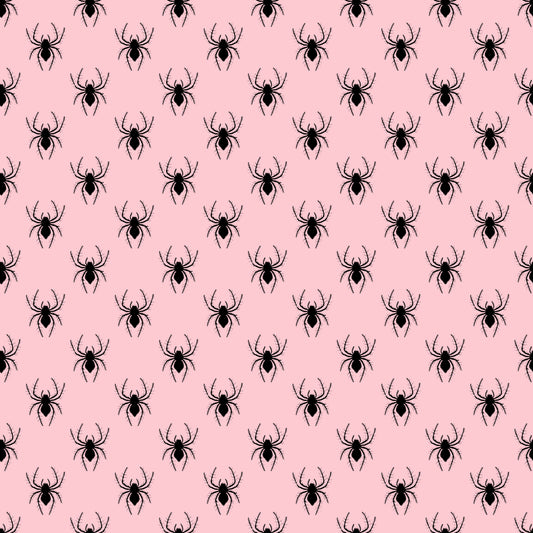Black Spiders on Pink 12x12 Patterned Vinyl Sheet