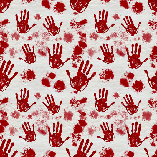 Bloody Hand Prints 12x12 Patterned Vinyl Sheet