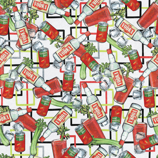 Blood Mary Cocktail 12x12 Patterned Vinyl Sheet